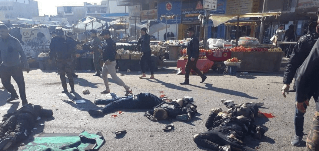 هجوم انتحاري مزدوج يهز وسط بغداد وصور مروعة