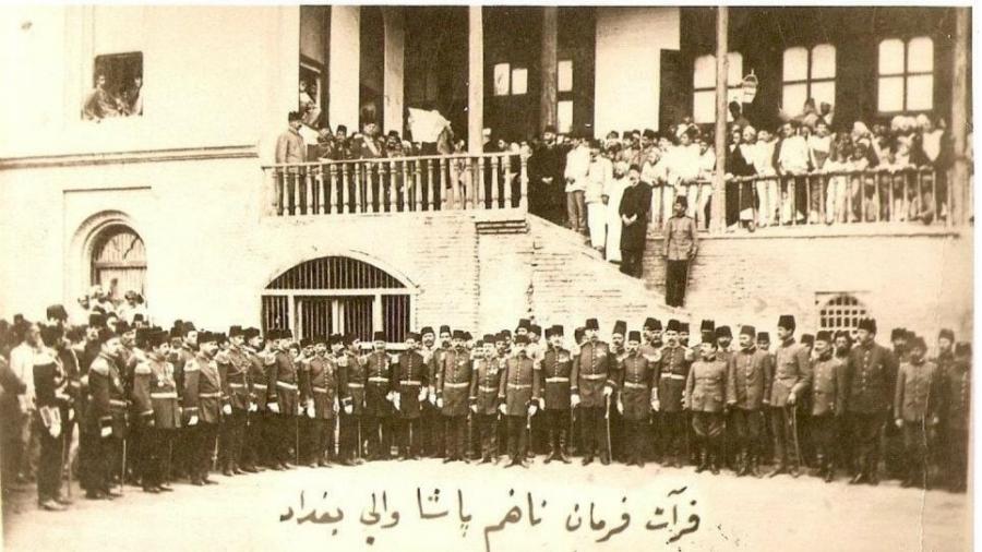قراءة-فرمان-ناظم-باشا-–-والي-بغداد-العثماني-–-1910
